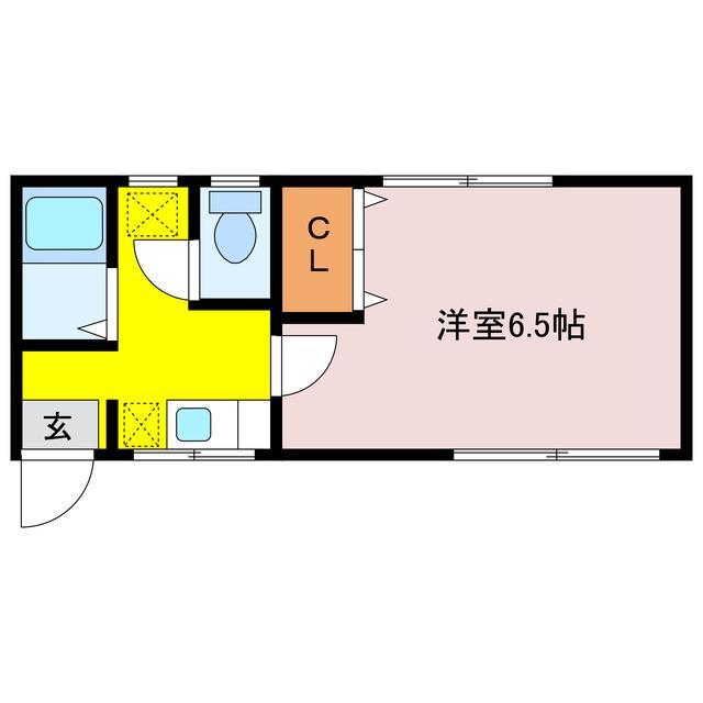 栗林荘 東棟(1K/1階)の間取り写真