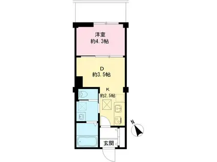 つむぎの 西荻みなみ(1DK/3階)の間取り写真