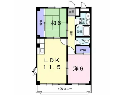 アーバンドリーム(2LDK/2階)の間取り写真