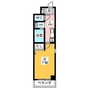 メゾン名北(1K/2階)の間取り写真
