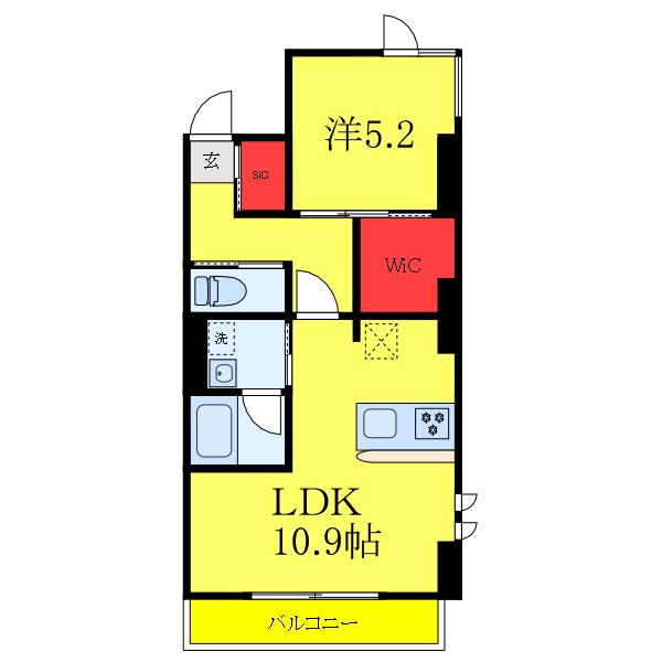 コスモ和光12(1LDK/4階)の間取り写真