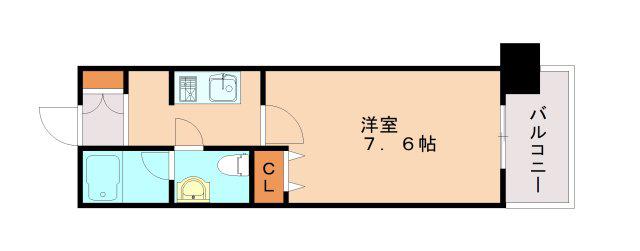 インベスト神戸AIRFRONT(1K/4階)の間取り写真