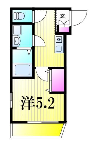 SKリデンテ北松戸(1K/2階)の間取り写真