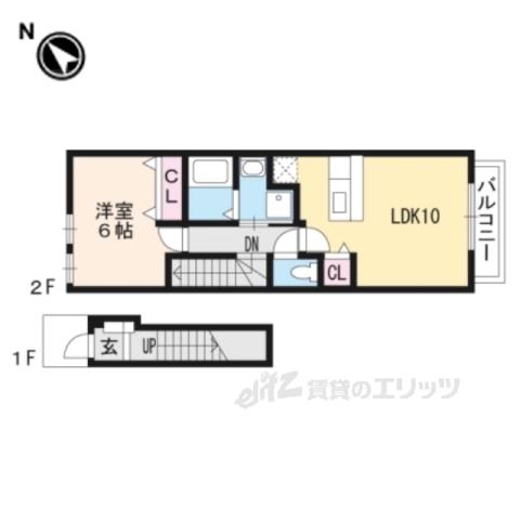 ライラックコート(1LDK/2階)の間取り写真