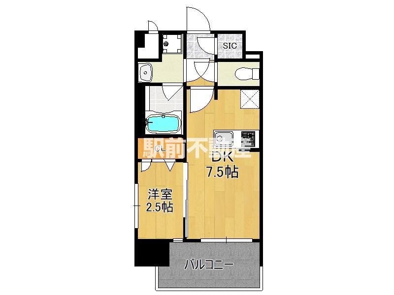 ブランシエスタ千早RJR(1DK/11階)の間取り写真