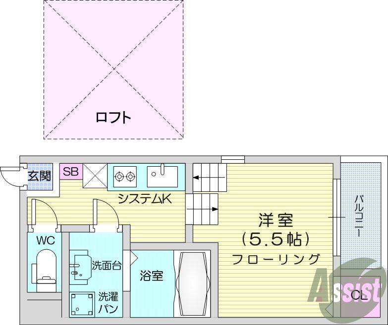LA VENUS(1K/2階)の間取り写真