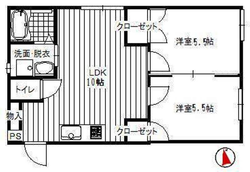 コレクティブハウス悠遊館(2LDK/2階)の間取り写真