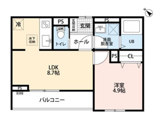 リーブルファイン西浦和II(1LDK/2階)の間取り写真