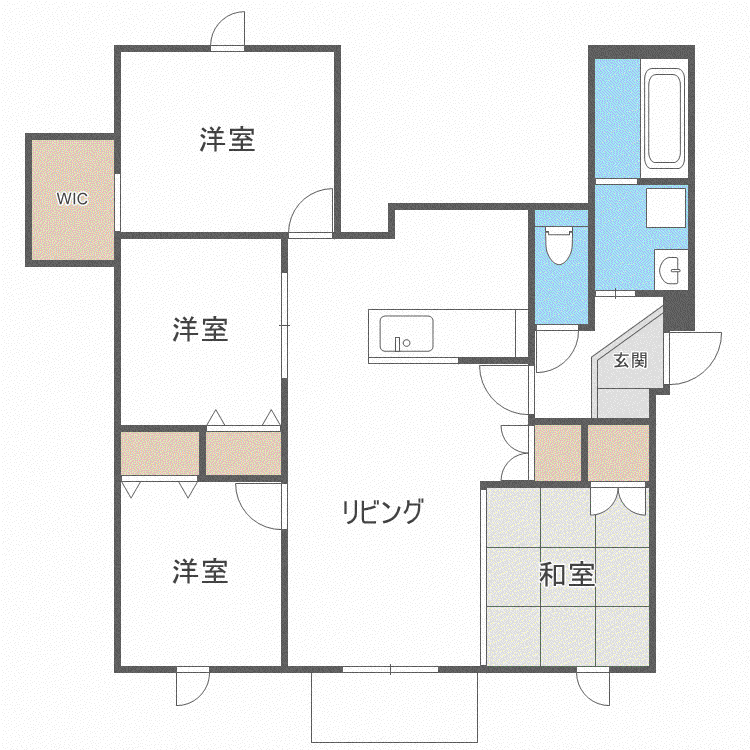 タウンハウス山鼻(4LDK/2階)の間取り写真
