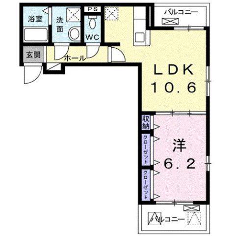シャルドネI(1LDK/3階)の間取り写真