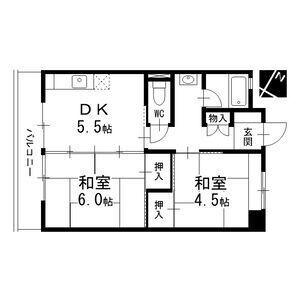 JR東海交通事業城北線 比良駅(愛知) 徒歩23分 11階建 築51年(2DK/7階)の間取り写真