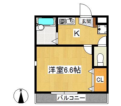 スプランディード(1K/2階)の間取り写真