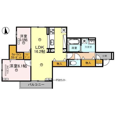 カーサルミノサ王子町(2LDK/3階)の間取り写真