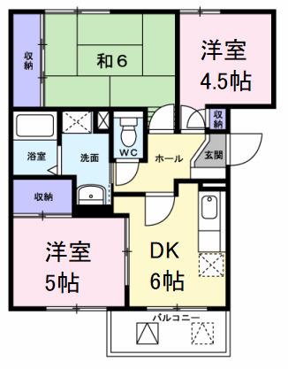 ラフォーレI(3DK/2階)の間取り写真