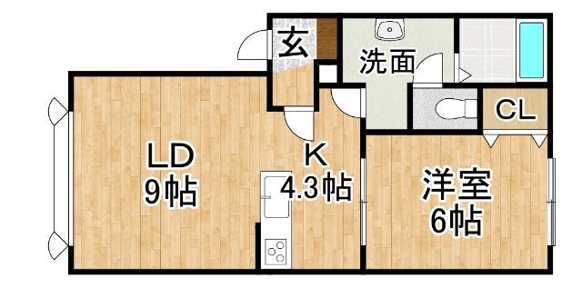 アース185(1LDK/2階)の間取り写真