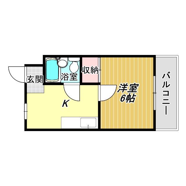 アビコサンク(1K/2階)の間取り写真