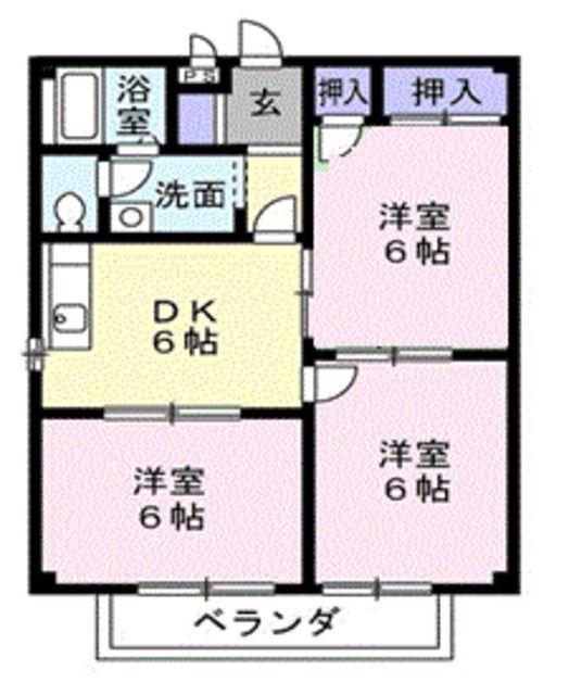 シティハイツSUZUKII(3DK/2階)の間取り写真
