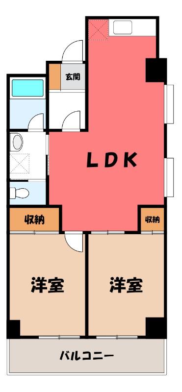 グリーンパークハイツ(2LDK/3階)の間取り写真