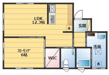 CASA南浜(1SLDK/1階)の間取り写真