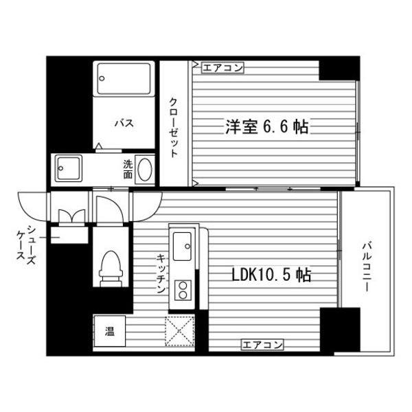 ルラシオン北7条(1LDK/14階)の間取り写真