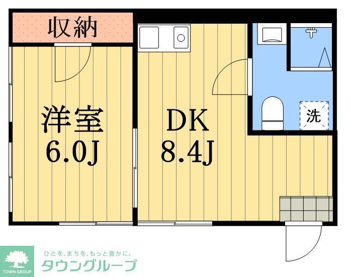 WELL-B西尾久(1DK/1階)の間取り写真