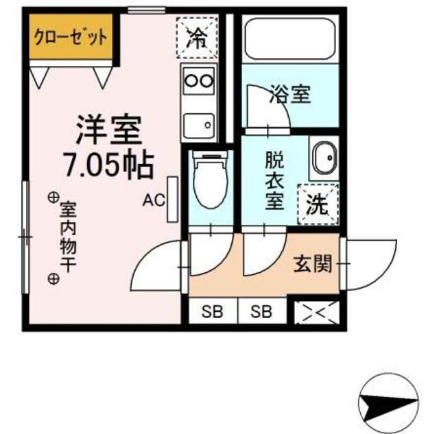 グランテージ新中野(ワンルーム/2階)の間取り写真