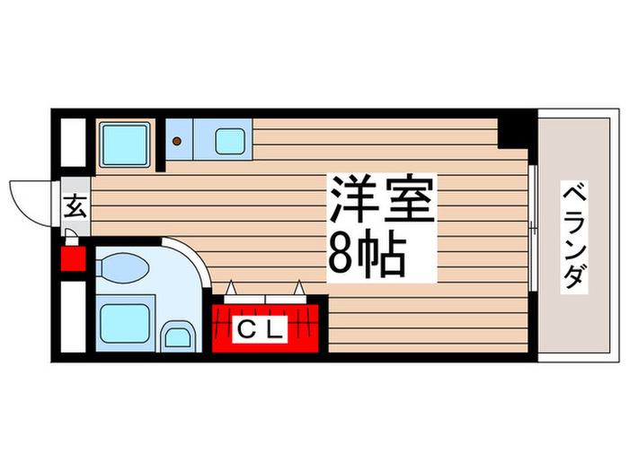 パークサイドベル(ワンルーム/3階)の間取り写真