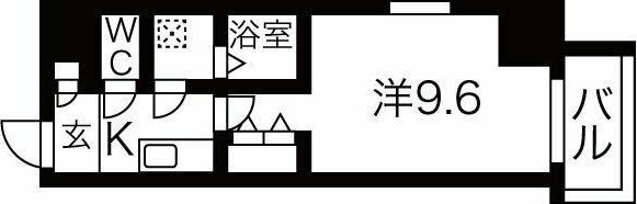 メイクス上前津II(1K/8階)の間取り写真