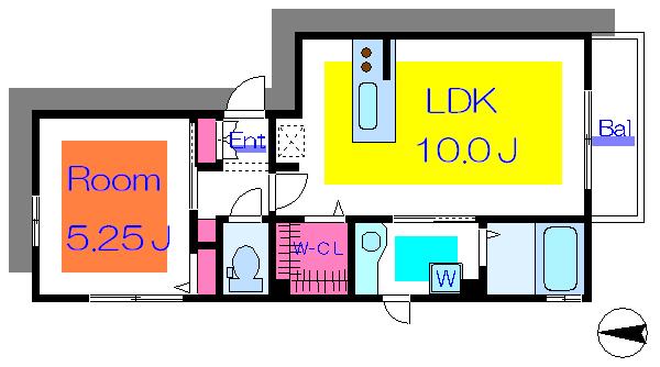 CLASSE(1LDK/3階)の間取り写真