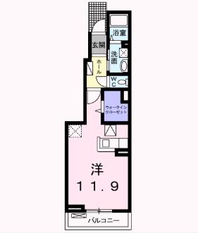 ベル・アンジュB(1LDK/2階)の間取り写真