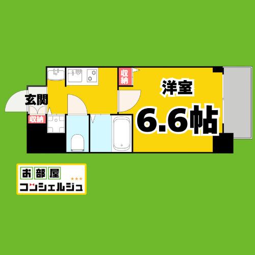 プレサンスSAKAE白川公園(1K/3階)の間取り写真