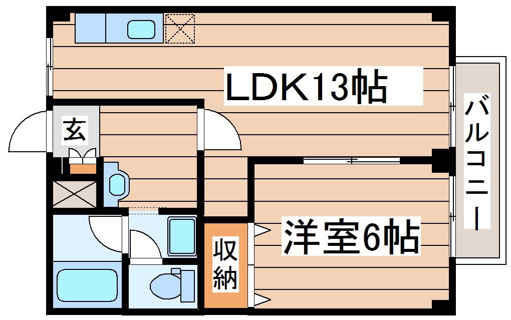 シティハイツYAMAKI(1LDK/2階)の間取り写真