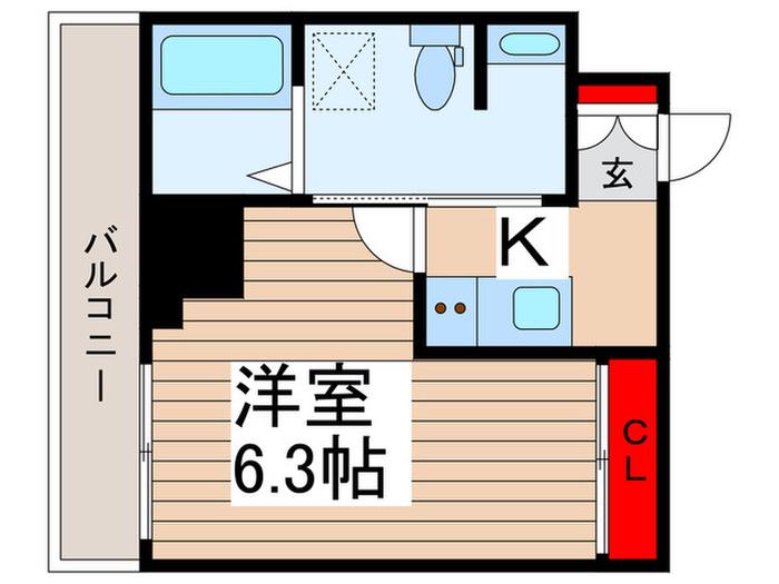 ALIVIS松戸(1K/1階)の間取り写真