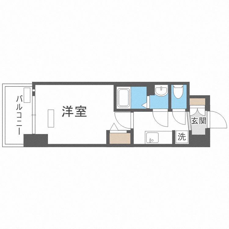 プレサンスOSAKADOMECITYクロスティ(1K/11階)の間取り写真
