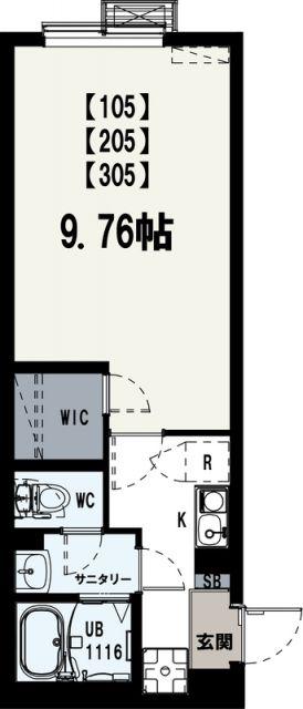 IXOアヴニール(1K/1階)の間取り写真