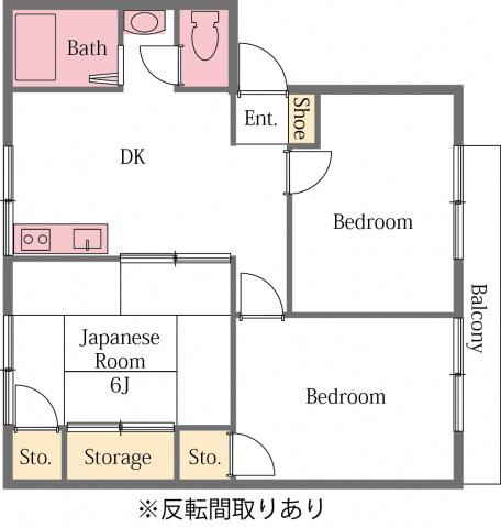 あるゾウパレスS B棟(3DK/1階)の間取り写真