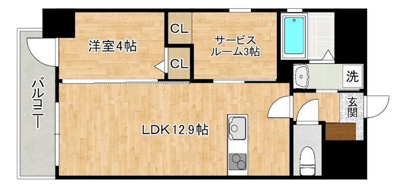プレジデンスざ京(1SLDK/10階)の間取り写真