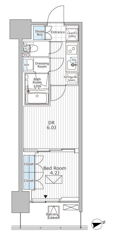 パークアクシス市川(1DK/7階)の間取り写真