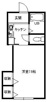 そらハウス(1K/1階)の間取り写真