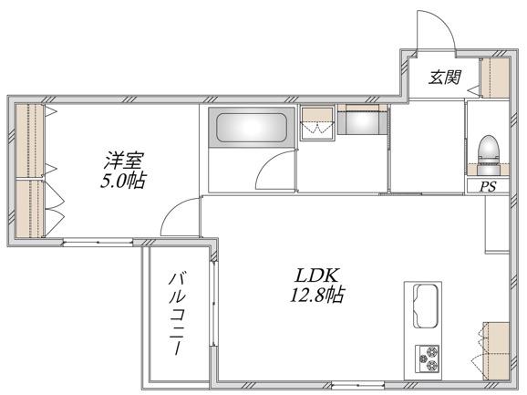 MAISON SARKLAND(1LDK/2階)の間取り写真