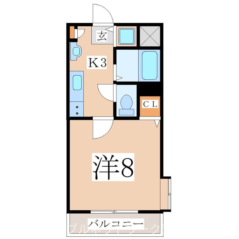 ガーデンハウス(1K/3階)の間取り写真