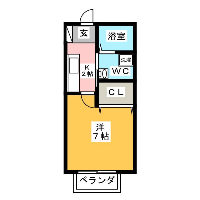 ラディアプレイス(1K/2階)の間取り写真