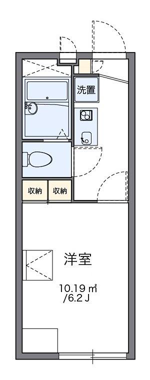 オアシス(1K/1階)の間取り写真