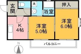 リーベⅠ(2K/3階)の間取り写真