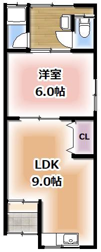 深野文化(1LDK/1階)の間取り写真