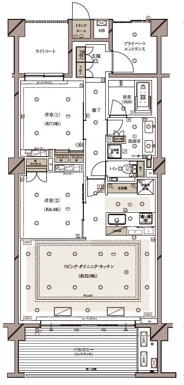 RESORTIA軽井沢(2LDK/1階)の間取り写真
