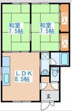 メゾン八軒(2LDK/2階)の間取り写真