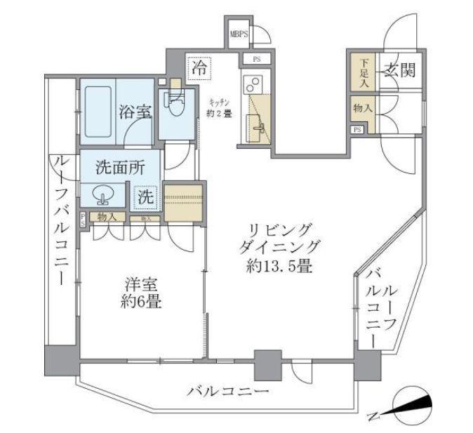 ステージグランデ本郷(1LDK/14階)の間取り写真