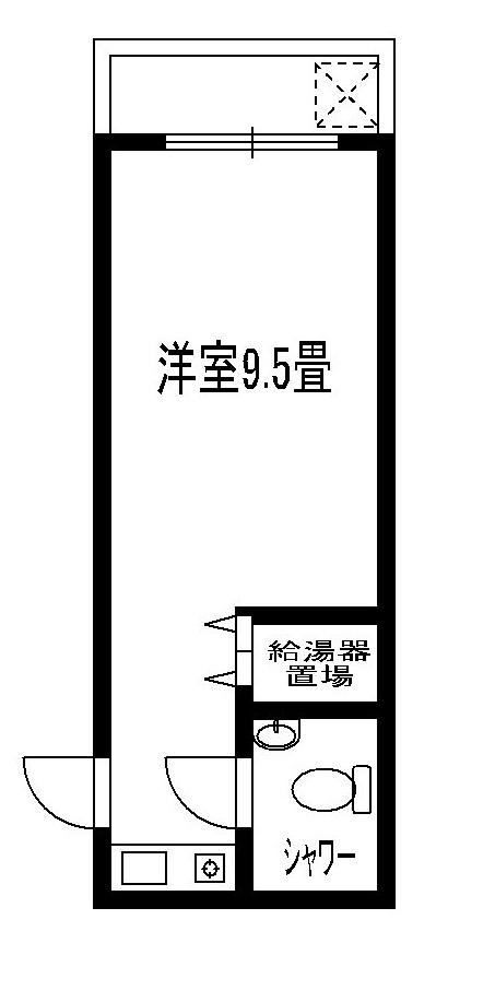 ハイツ新富町(ワンルーム/3階)の間取り写真