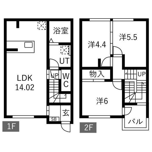 パークハイム石井町(3LDK/1階)の間取り写真